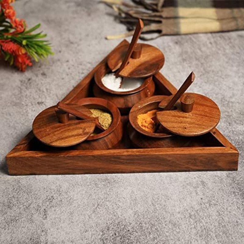 CRAFTS CARTS 4 Piece Spice Set  (Wooden, Brown)