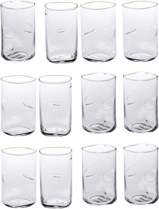 Somil (Pack of 12) New Stylish & Designer Baverage Tumbler Multipurpose Clear Glass -GL64 (Set Of 12) Glass Set Water/Juice Glass  (300 ml, Glass, Clear)