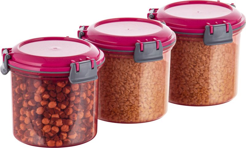 POLYSET Plastic Utility Container - 1800 ml  (Pack of 3, Pink)