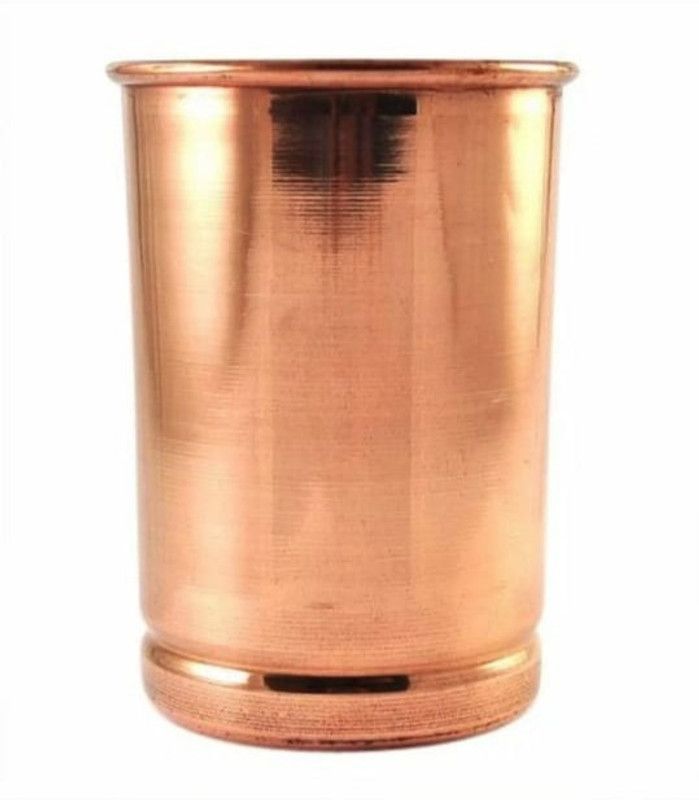 omnific solutions (Pack of 2) 2 Plain copper glass 250 ML Glass Set Water/Juice Glass  (250 ml, Copper, Brown)
