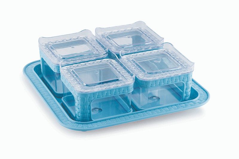 Liza Plastic Utility Container - 200 ml  (Pack of 5, Blue)
