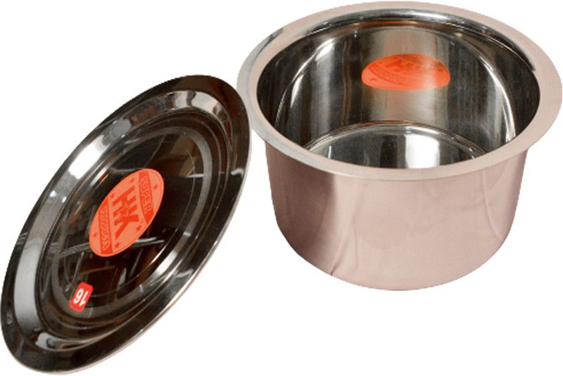 Super HK Patila/Bhagona/Tapeli/Tope Stainless Steel with Dhakkan Tope with Lid 5 L capacity 28.11 cm diameter  (Stainless Steel)