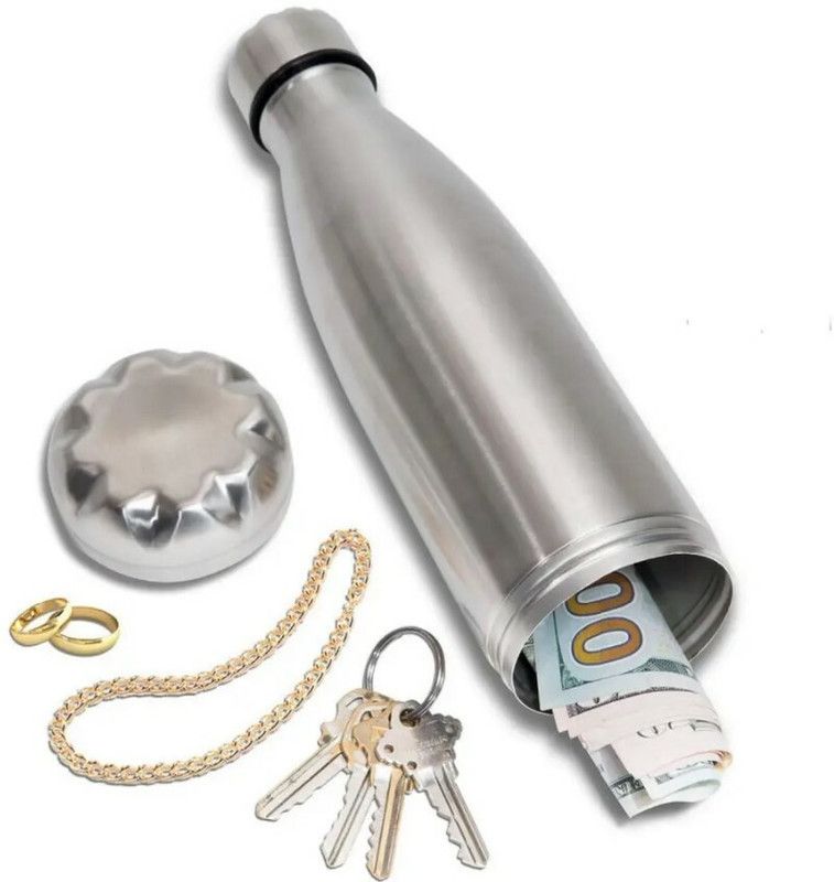 ITALISH Hidden Locker Water Bottle 500 ml Bottle  (Pack of 1, Silver, Steel)