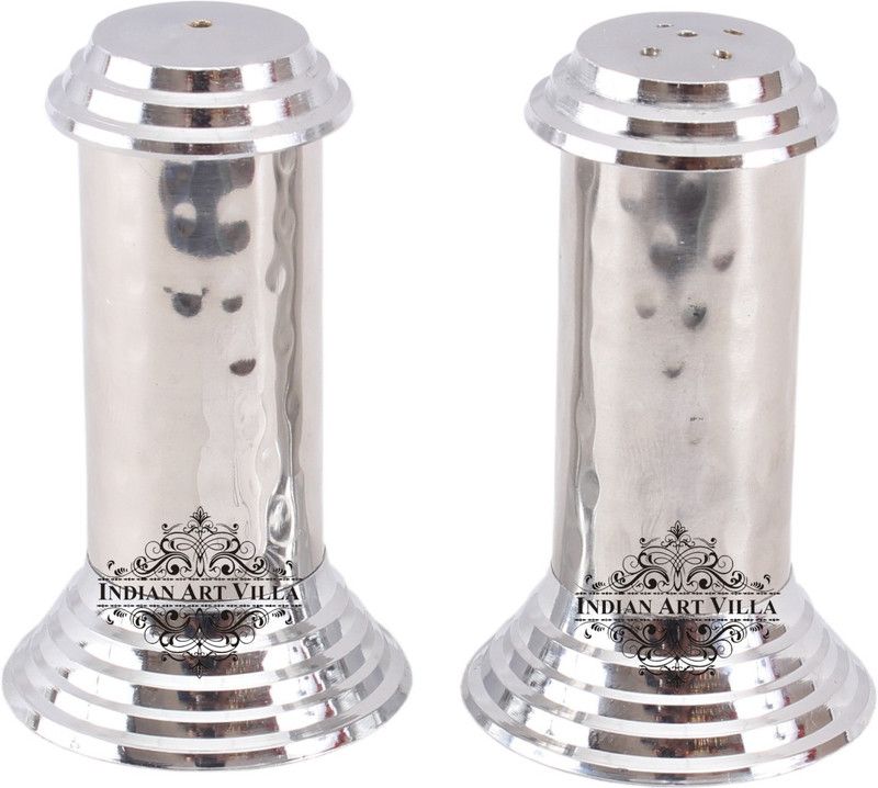 IndianArtVilla 2 Piece Salt & Pepper Set  (Stainless Steel, Steel)