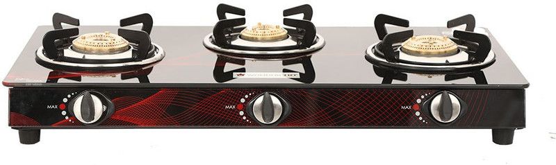 WONDERCHEF Zing Cooktop Glass Manual Gas Stove  (3 Burners)