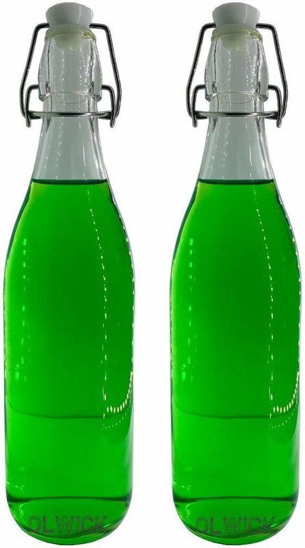 olwick 2-Pieces Classic Swing Top Glass Bottles with Lids 750 ml Bottle  (Pack of 2, White, Glass)