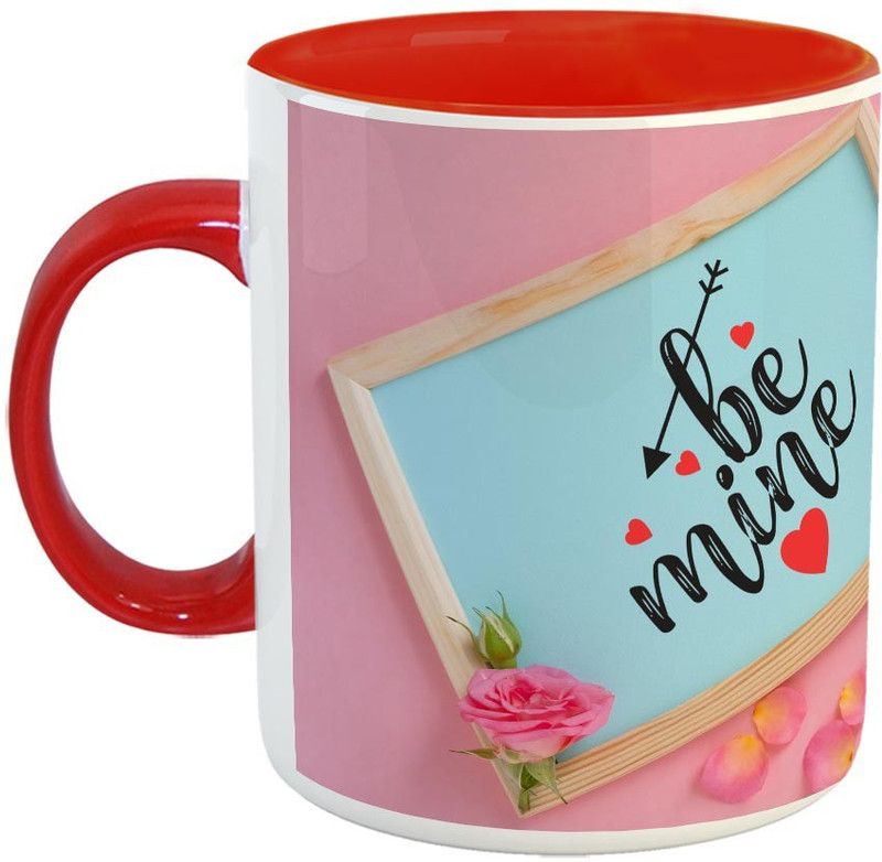 Furnish Fantasy Be Mine Ceramic Coffee - Best Gift for Husband, Boyfriend, Girlfriend, Wife, Valentine Day Gift - Color - Red (0976) Ceramic Coffee Mug  (350 ml)