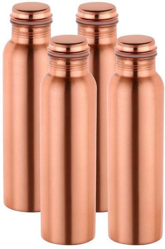 Welkin Impex Plain Copper Bottle, Set of 4 4000 ml Bottle  (Pack of 4, Brown, Copper)