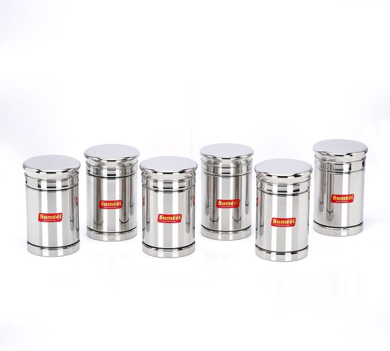Sumeet Steel Utility Container - 450 ml  (Pack of 6, Silver)