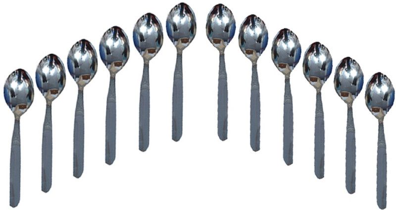 KUBER INDUSTRIES Stainless Steel Table Baby Spoon Set of 12 Pcs (16 Cm) (SP10) Steel Cutlery Set  (Pack of 12)