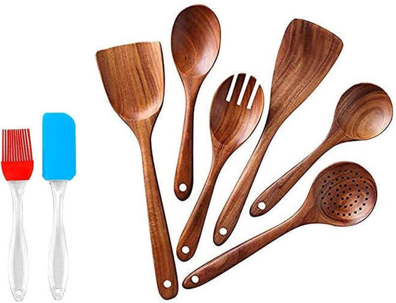 Wood Art Store New-Set-6 Wooden Spatula  (Pack of 1)