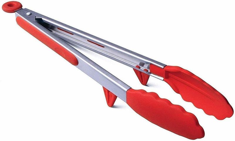 Flipkart SmartBuy 12Inch tong Red Kitchen Food Tongs, Silicone Cooking Tongs, 12Inch Pack of 1 Red 30 cm Serving Tongs  (Pack of 1)