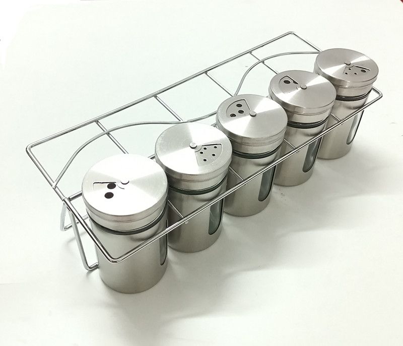 4NEX Salt & Pepper Set Stainless Steel, Glass  (5 Piece)