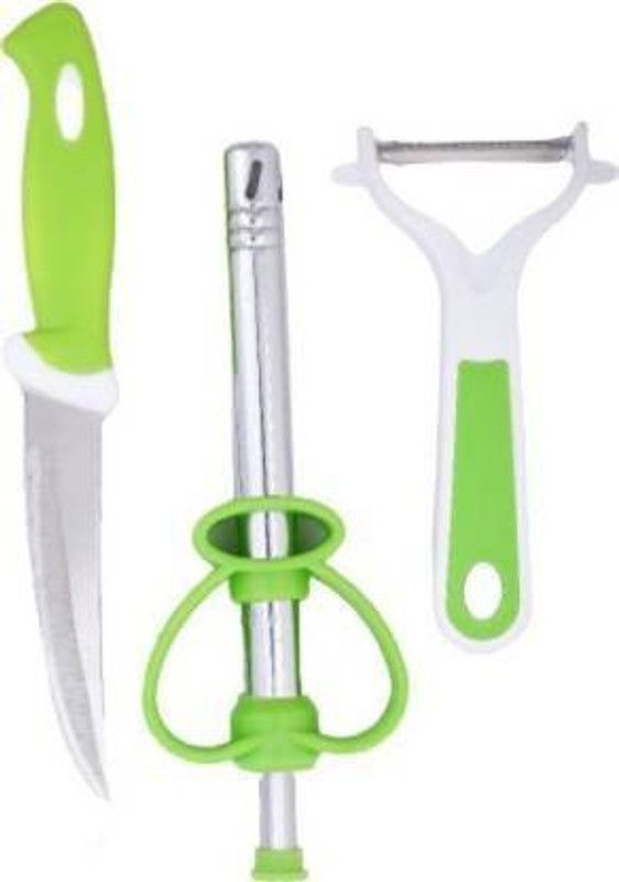 flyfot Pack Of 3 Knife+Peeler+ Steel Electronic Gas Lighter  (Multicolor, Pack of 3)