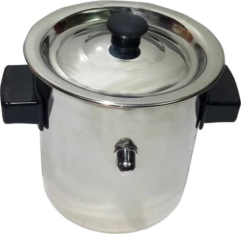 cookwel Milk Boiler Double Handle Pot 2 Litre (Stainless Steel) Pot 16 cm diameter 2 L capacity with Lid  (Stainless Steel)
