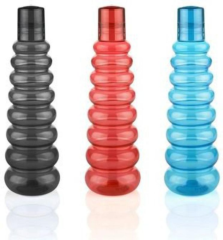 Luffy Pyramid Water Bottle 1000 ml Bottle  (Pack of 3, Multicolor, Plastic)
