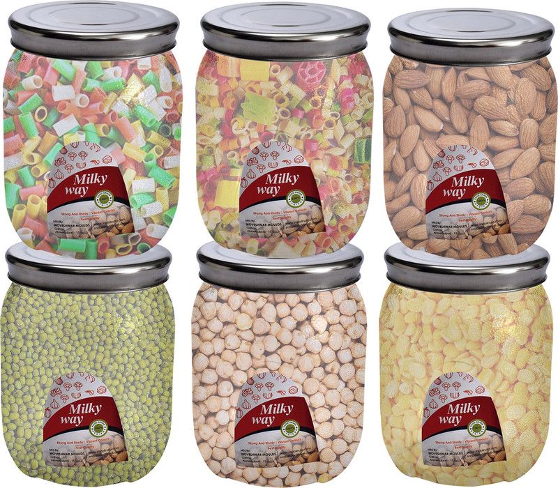 TruVeli Plastic Grocery Container - 2500 ml  (Pack of 6, Clear)