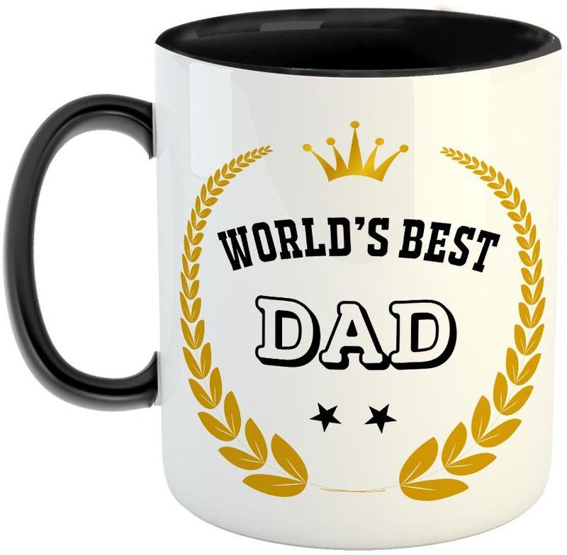 FABTODAY World's Best Dad Coffee - Best Gift for Dad on Birthday / Father's Day - Color - Black (0517) Ceramic Coffee Mug  (350 ml)