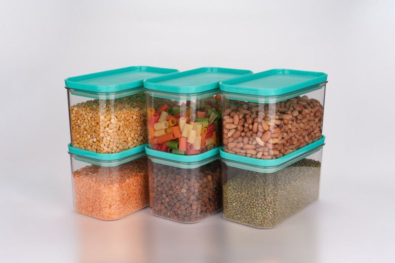Hardin Plastic Grocery Container - 1500 ml  (Pack of 6, Blue)