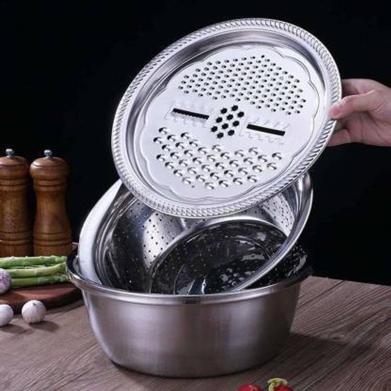 ZEEL ENTERPRIZE Collapsible Colander  (Silver Pack of 1)