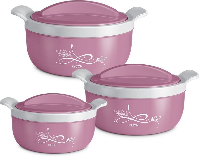 MILTON Premium Crave JNR Insulated Casserole with One Year Warranty Pack of 3 Thermoware Casserole Set  (500 ml, 1000 ml, 1500 ml)