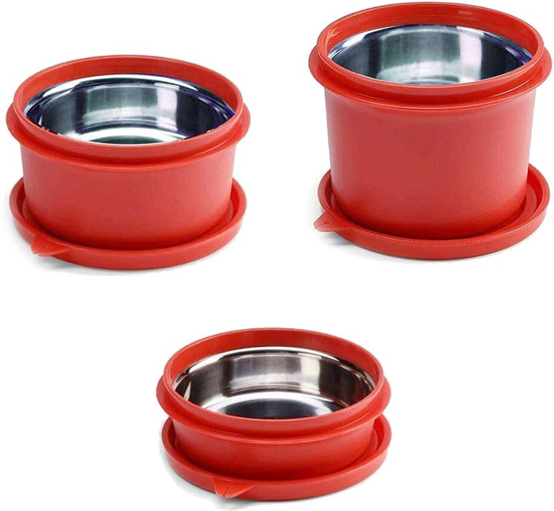Xllent Steel, Plastic Utility Container - 290 ml, 450 ml, 650 ml  (Pack of 3, Red)