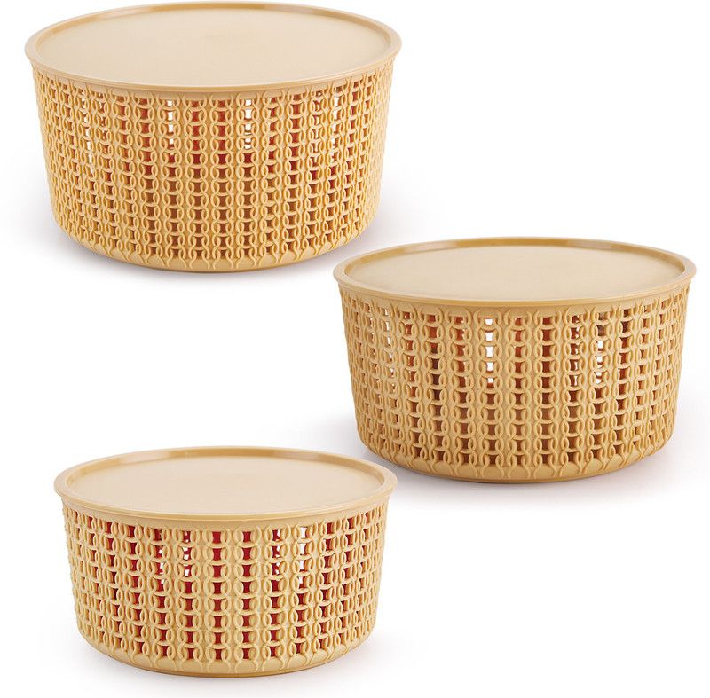 Selvel Polypropylene Storage Basket  (Pack of 3)