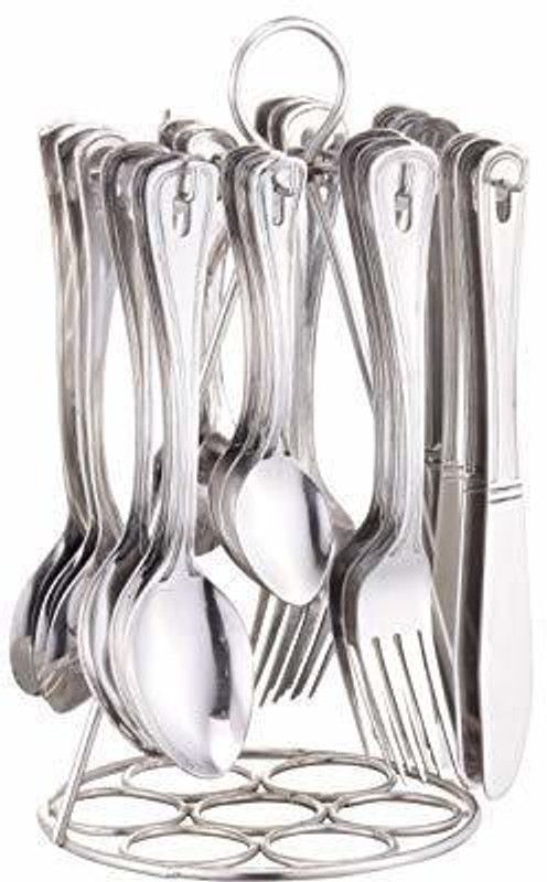 Parage Imperio 25 pc Cutlery set for dining table, spoons set combo with stand,Designer Stainless Steel Cutlery Set  (Pack of 25)