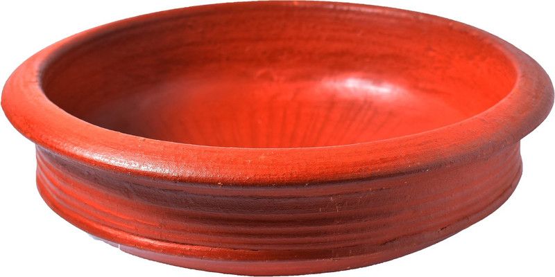 Frills & Colours Earthen Cookware for Kitchen /Clay Pot/ Earthen Kadai/ Curry Chatty/ Fish Pot - Red Handi 3 L  (Earthenware)
