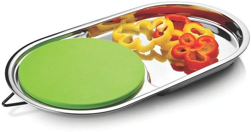 Expresso Chopping Board Set for Kitchen - Cutting Board Ideal for Cutting | Chopping | Slicing | Kneading | Mincing of Vegetables | Fruits | Meat | Dough, Stainless Steel, Set of 1, Capsule Stainless Steel Cutting Board  (Pack of 1 Dishwasher Safe)