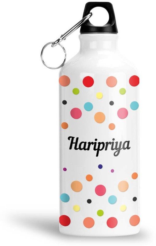 Furnish Fantasy ColorfulDot Aluminium Bottle - Best Happy Birthday Gift for Kids, Haripriya 600 ml Bottle  (Pack of 1, Multicolor, Aluminium)