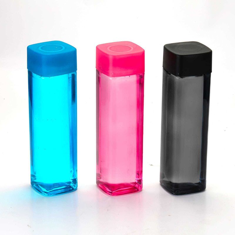 BELLERBIRD Premium Quality Unbreakable Latest Design Square Shape Water Bottle 1000 ml Bottle  (Pack of 3, Multicolor, Plastic)