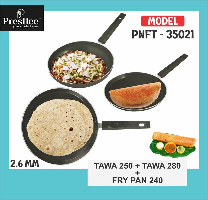 Sabari Prestle PNFT-35021 Non-Stick Coated Cookware Set/dosa tawa non stick pan/Fry Pan Fry Pan 24 cm diameter 0.5 L capacity  (Aluminium, Non-stick)