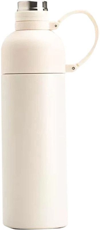 HOUSE OF QUIRK BPA Free 100% Dishwasher Safe | Double Wall Vacuum Insulated Thermos Flask-Cream 500 ml Flask  (Pack of 1, White, Steel)