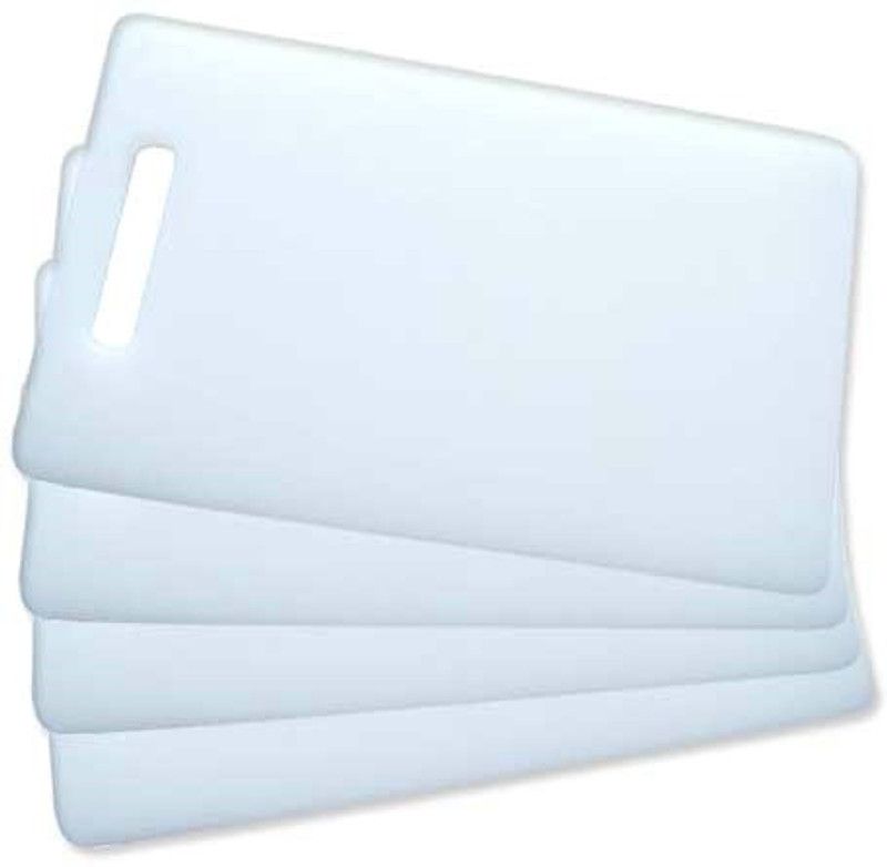 KRISHNA White Vegetable Cutting Board Plastic Cutting Board  (Pack of 4 Dishwasher Safe)