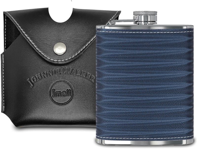 JMALL ™3D 7oz Blue Flask with Black .Cover For Drink Storage Easy to Carry 207ml. Stainless Steel Hip Flask  (207 ml)