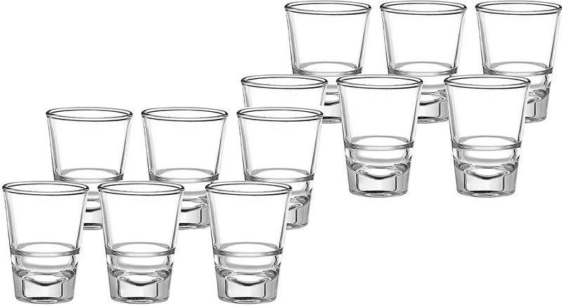 Vastarpara (Pack of 12) Premium Quality Imported Taquila Shot Glass Glass Set Shot Glass  (30 ml, Glass, Clear)