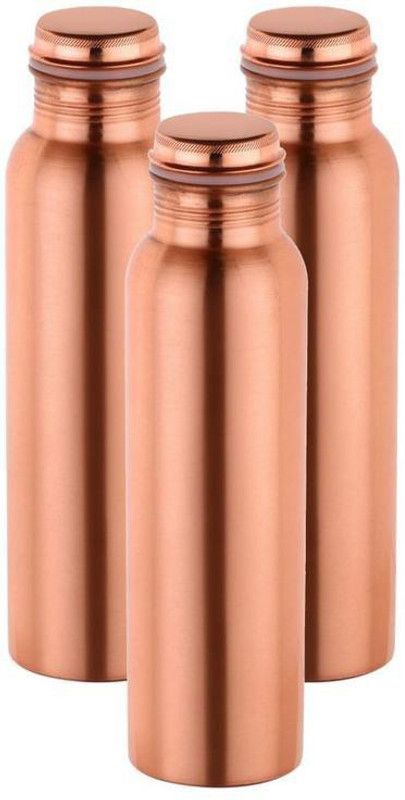 Krishna Metal Pain Copper Bottle, Set of 3 3000 ml Bottle  (Pack of 3, Brown, Copper)