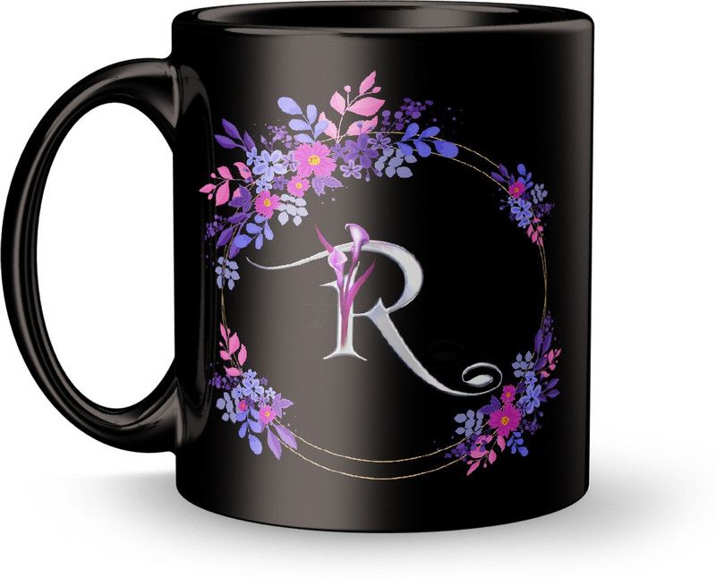 Radheshrakhi Letter R Design Print Gift For Girl Friend Ceramic Coffee Mug  (320 ml)