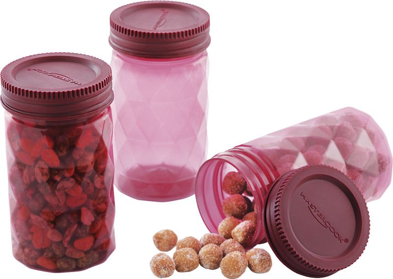 MASTER COOK Polypropylene Grocery Container - 500 ml  (Pack of 3, Pink)