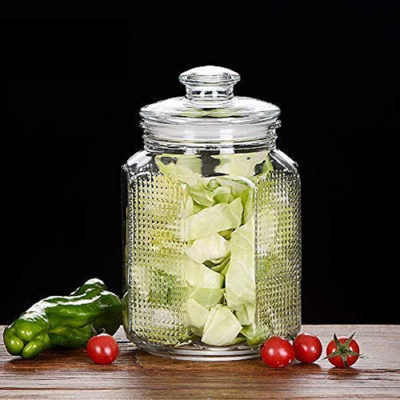 DEVDOX Glass Grocery Container - 2000 ml  (Clear)