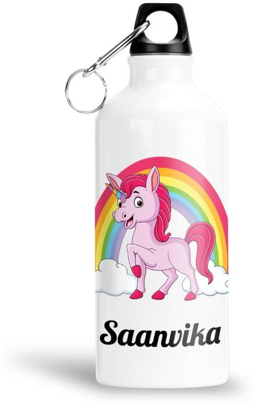 FABTODAY Rainbow Unicorn Water Bottle for Kids - Best Happy Birthday Gift, Saanvika 750 ml Bottle  (Pack of 1, Multicolor, Aluminium)