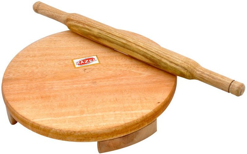 HAZEL Rolling Pin & Board  (Brown, Pack of 2)