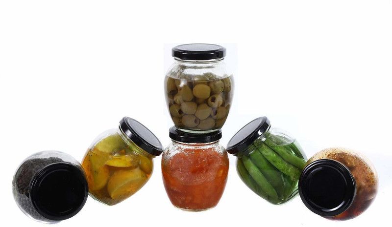 JINSTAR Glass Grocery Container - 300 ml  (Pack of 6, Clear)