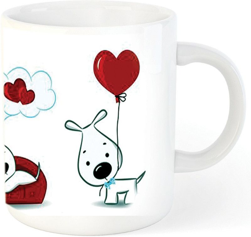 Dog Love Best Gift For Sister Birthday Valentine Gift 320Ml Multicolor (Mug2 Ceramic Coffee Mug  (320 ml)