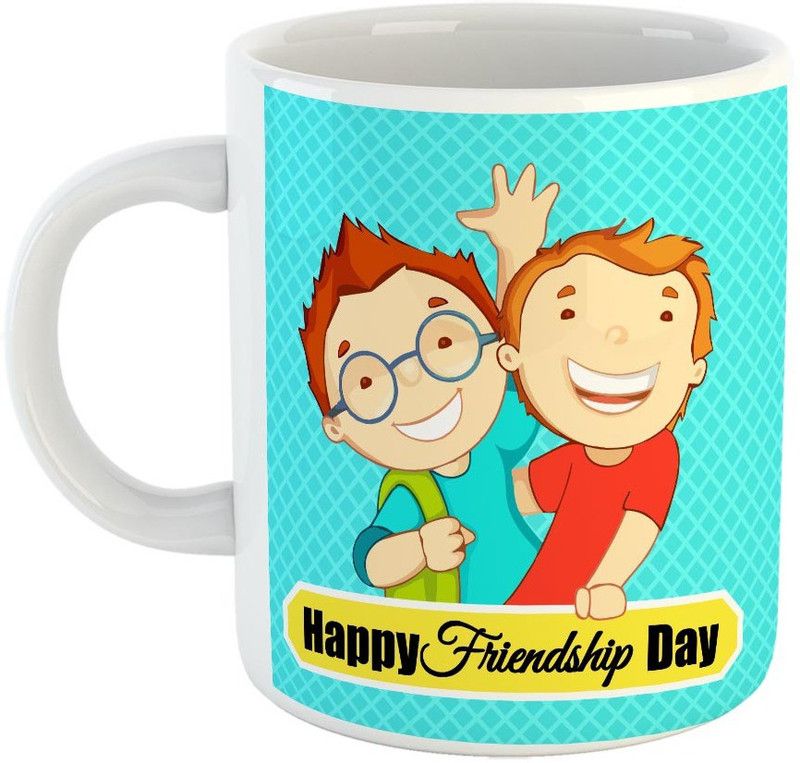 FABTODAY Happy Friendship Day Coffee - Best Gift for Friend / Frienship Day - Color - White (0316) Ceramic Coffee Mug  (350 ml)