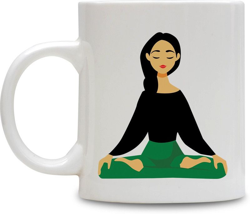 printed coffee mug gift for Yoga Guru Ceramic Coffee Mug  (350 ml)