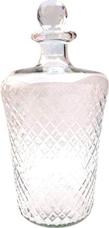 shobhana enterprises Crystal Clear Glass Antique Wine Decanter For Liquor - Size 13x13x26(cm), 1200ml Whiskey, Vodka, Wine, Liquor Decanter  (Glass, 40.67 oz)