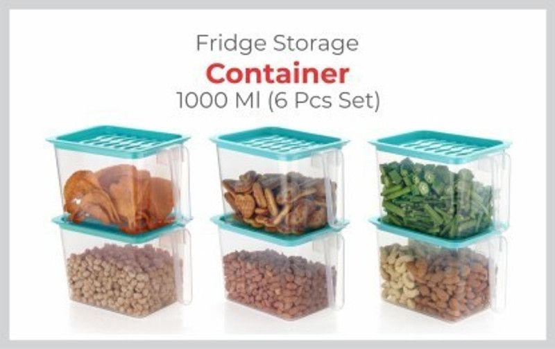 enerex - 1000 ml Plastic Grocery Container  (Pack of 6, Blue)