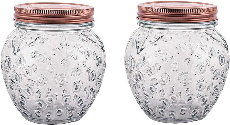 GLASSBAR Glass Pickle Jar - 500 ml  (Pack of 2, Clear)